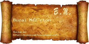 Buzai Márton névjegykártya